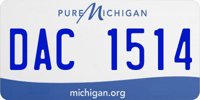 MI license plate DAC1514
