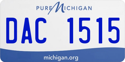 MI license plate DAC1515