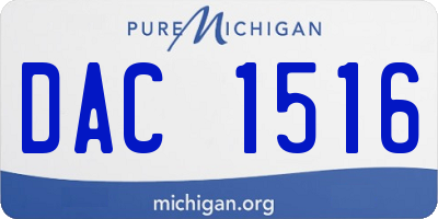 MI license plate DAC1516