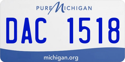 MI license plate DAC1518