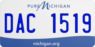 MI license plate DAC1519