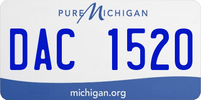 MI license plate DAC1520