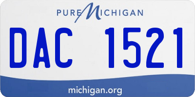 MI license plate DAC1521