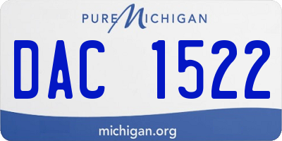 MI license plate DAC1522