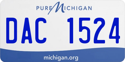 MI license plate DAC1524