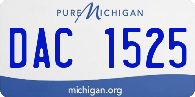 MI license plate DAC1525