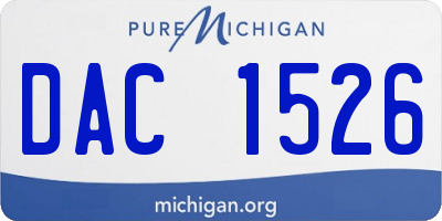 MI license plate DAC1526