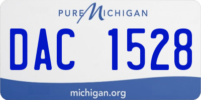 MI license plate DAC1528
