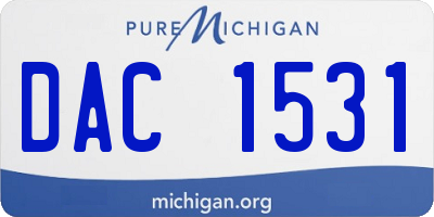 MI license plate DAC1531