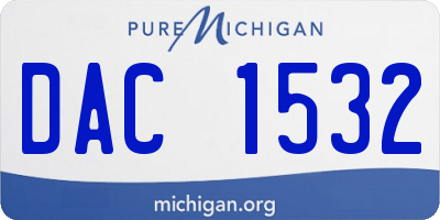 MI license plate DAC1532