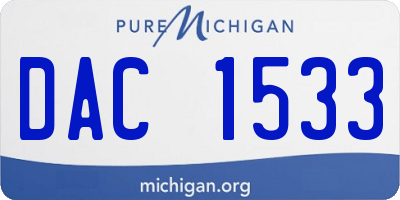 MI license plate DAC1533