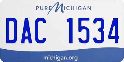 MI license plate DAC1534