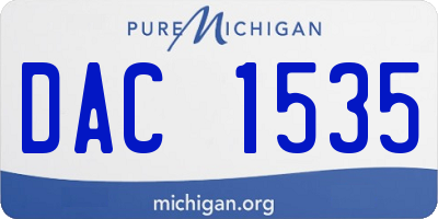 MI license plate DAC1535