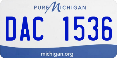 MI license plate DAC1536