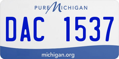 MI license plate DAC1537