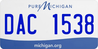 MI license plate DAC1538