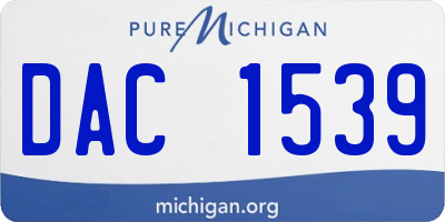 MI license plate DAC1539
