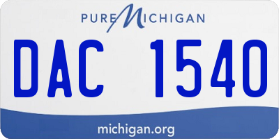 MI license plate DAC1540