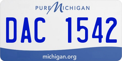 MI license plate DAC1542