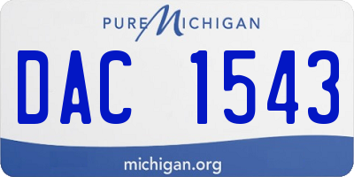 MI license plate DAC1543