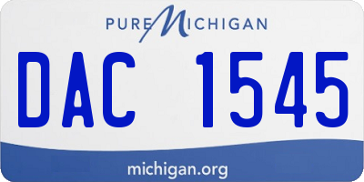 MI license plate DAC1545