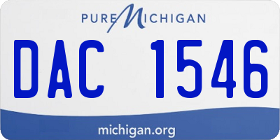 MI license plate DAC1546