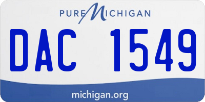 MI license plate DAC1549