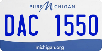 MI license plate DAC1550