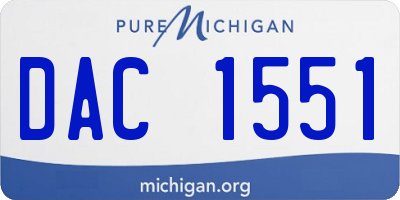 MI license plate DAC1551