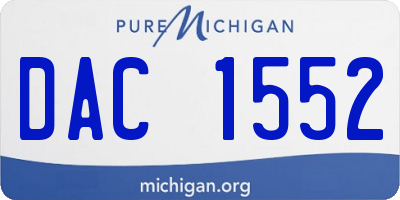 MI license plate DAC1552