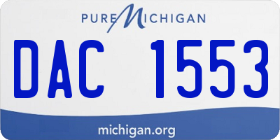 MI license plate DAC1553