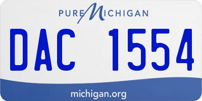 MI license plate DAC1554