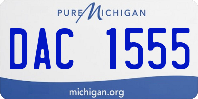 MI license plate DAC1555