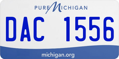MI license plate DAC1556