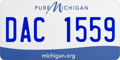 MI license plate DAC1559