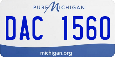 MI license plate DAC1560