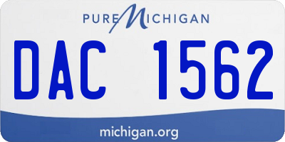 MI license plate DAC1562