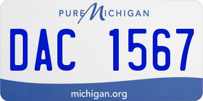 MI license plate DAC1567