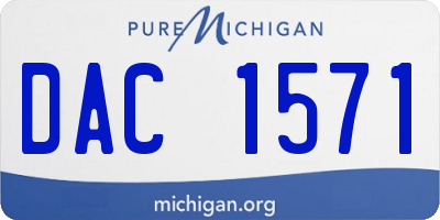 MI license plate DAC1571