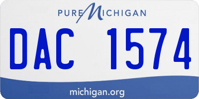 MI license plate DAC1574