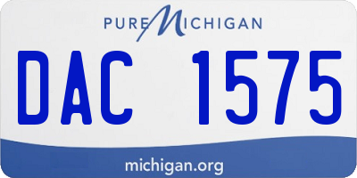 MI license plate DAC1575