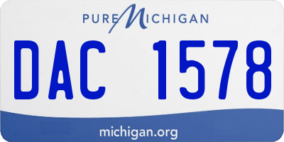 MI license plate DAC1578