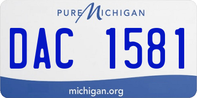 MI license plate DAC1581