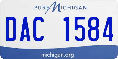 MI license plate DAC1584