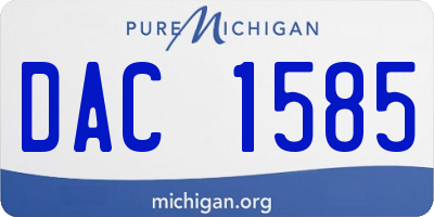 MI license plate DAC1585