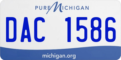 MI license plate DAC1586