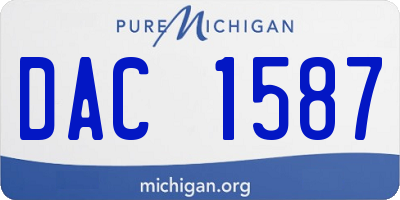 MI license plate DAC1587