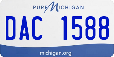 MI license plate DAC1588