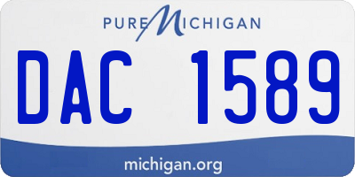 MI license plate DAC1589