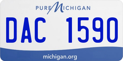 MI license plate DAC1590